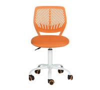 MEUBLE COSY Silla de Oficina Ergonómica, Silla de Escritorio Giratoria Regulable en Altura, sin Reposabrazos, con Ruedas para Teletrabajo, Estudio y Dormitorio, Naranja