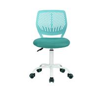 MEUBLE COSY Silla de Oficina Ergonómica, Silla de Escritorio Giratoria Regulable en Altura, sin Reposabrazos, con Ruedas para Teletrabajo, Estudio y Dormitorio, Turquesa