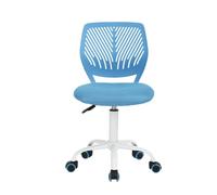 MEUBLE COSY Silla de Oficina Ergonómica, Silla de Escritorio Giratoria Regulable en Altura, sin Reposabrazos, con Ruedas para Teletrabajo, Estudio y Dormitorio, Azul
