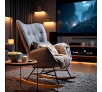 MEUBLE COSY Sillas de Gran Tamaño de Salón Escandinavo en Tela con Respaldo Alto y Reposabrazos