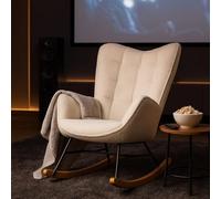MEUBLE COSY Sillas de Gran Tamaño de Salón Escandinavo en Tela de Bucle con Respaldo Alto y Reposabrazos