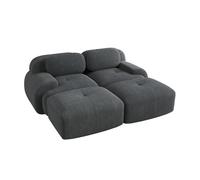 Meubles cosy sofá modular de pana con doble chaiselongue sofá de salón sin estructura con espuma de alta densidad estilo moderno 208x178x75cm gris