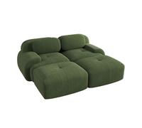 Meubles cosy sofá modular de pana con doble chaiselongue sofá de salón sin estructura con espuma de alta densidad estilo moderno 208x178x75cm verde