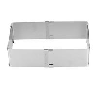 Mevbeyy Anillo Mousse Cuadrado Acero Inoxidable Ajustable (Pequeño círculo de mousse telescópico (10~18cm))