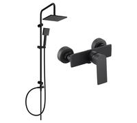 Mexen Alexa Tord conjunto de ducha exterior con rociador y grifo de ducha, negro - 71240200-70 6052 5907709181366