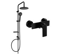 Mexen Alfa Carl conjunto de ducha exterior con rociador y grifo de ducha, negro - 745740240-70 6110 5907709181939