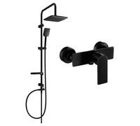 Mexen Alfa Sven conjunto de ducha exterior con rociador de lluvia y grifo de ducha, negro - 745740262-70 6111 5907709181946