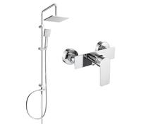 Mexen Alfa Tord conjunto de ducha exterior con cabezal fijo y grifo de ducha, cromo - 745740200-00 6104 5907709181878