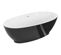 Mexen Bilbao bañera independiente 180 x 90 cm, blanco/negro, desbordamiento blanco - 51311809075-20 46592 5905315385529