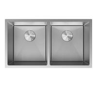Mexen Binox fregadero de acero inoxidable de 2 compartimentos 800 x 450 mm, inox HC - 6421802000-01HC 78997 5905315982315