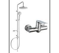 Mexen Carl conjunto de ducha de montaje exterior con rociador y grifo de ducha Pecos, cromo - 72740240-00 6090 5907709181731