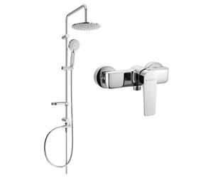 Mexen Carl conjunto de ducha empotrado con cabezal de lluvia y grifo de ducha Lynx, cromo - 745940240-00 6114 5907709181977