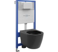 Mexen Carmen conjunto empotrado WC bastidor Fenix Slim con taza WC, negro mate - 6103388XX85 12945 5907709163324