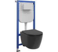 Mexen Carmen conjunto empotrado WC estructura neumática Tex Air E con taza WC y asiento de cierre suave, negro mate 101479 5907931048765