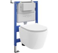 Mexen Carmen conjunto empotrado WC estructura neumática Tex Air XS-F con inodoro y asiento de cierre suave, blanco 101428 5907931047737