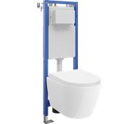Mexen Carmen conjunto empotrado WC marco estrecho, esquina Tex W con taza WC y asiento de cierre suave, blanco - 610530880200 101406 5907931047546