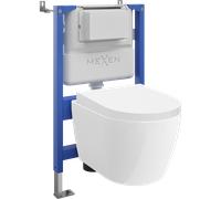 Mexen Carmen Juego empotrado WC estructura neumática Tex Air XS-F con taza WC Tornado y asiento de cierre suave, blanco 101454 5907931047898