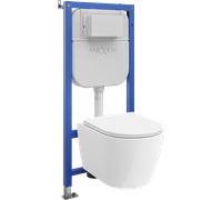 Mexen Carmen kit empotrado WC estructura Tex E con taza WC Tornado y asiento con caída amortiguada, blanco - 610930880300T 101461 5907931047959