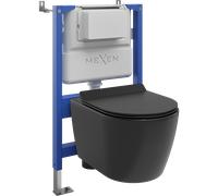 Mexen Carmen set de instalación empotrada WC estructura neumática Tex Air XS-F con taza WC Tornado y asiento de cierre suave, 101508 5907931049014