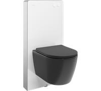 Mexen Carmen set de pared para WC con marco neumático Tex Air G con inodoro Tornado y asiento de cierre suave, negro mate 101500 5907931048949