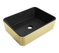 Mexen Catia lavabo de sobreencimera 48 x 37 cm, negro mate/dorado - 21314876 21919 5907709156975
