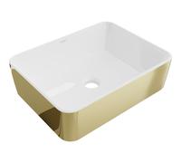 Mexen Catia lavabo sobre encimera 48 x 37 cm, blanco/dorado - 21314806 21911 5907709156890