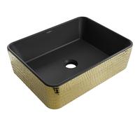 Mexen Catia lavabo sobre encimera 48 x 37 cm, negro mate/patrón dorado de escamas - 21314878 21921 5907709156999