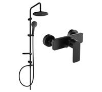 Mexen Cetus Erik conjunto de ducha exterior con rociador y grifo de ducha, negro - 744340205-70 6101 5907709181847