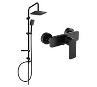 Mexen Cetus Sven conjunto de ducha empotrado con alcachofa de lluvia y grifo de ducha, negro - 744340262-70 6103 5907709181861