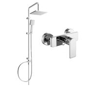 Mexen Cetus Tord conjunto de ducha empotrado con alcachofa de lluvia y grifo de ducha, cromo - 744340200-00 6096 5907709181793