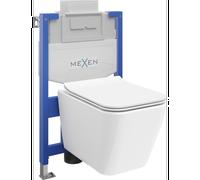 Mexen conjunto empotrado WC estructura Fenix XS-U con taza WC Cube y asiento de caída lenta, blanco brillo - 68530924000 13012 5907709163560