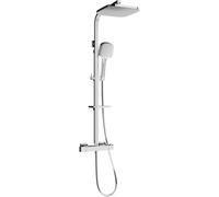 Mexen CQ33 conjunto de ducha exterior con alcachofa de lluvia y grifo termostático, cromado - 772503395-00 2051 5907709142008