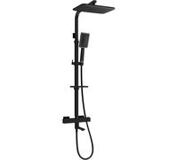 Mexen CQ54 conjunto de bañera y ducha con rociador y grifo termostático, negro/cromo - 779105495-71 2178 5907709142756