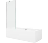 Mexen Cube bañera rectangular 180 x 80 cm con revestimiento y panel monohoja 70 cm, transparente, cromo - 550518080X9507000001 21984 5905315201829