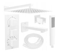 Mexen Cube DR02 conjunto de bañera-ducha empotrado con rociador de 25 cm, blanco - 77503DR0225-20 6407 5907709136687