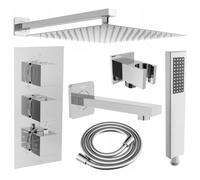 Mexen Cube DR02 conjunto de ducha-lluvia empotrado con alcachofa 25 cm, cromo - 77503DR0225-00 6399 5907709106604