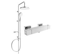 Mexen Cube Erik conjunto de ducha empotrado con cabezal rociador y grifo termostático, cromo - 77200205-00 5985 5907709180697