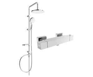 Mexen Cube Erik conjunto de ducha empotrado con cabezal rociador y grifo termostático, cromo - 77200205-00 5985 5907709180697