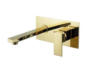 Mexen Cube grifo de lavabo empotrado, dorado - 73115-50 1318 5907709111493
