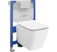 Mexen Cube set de inodoro empotrado Fenix XS-F con taza de WC y asiento de cierre suave, blanco brillante - 68030924000 13062 5907709163799