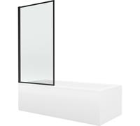 Mexen Cubik bañera rectangular 170 x 70 cm con panel y mampara de 1 hoja de 70 cm, diseño negro fijo - 550317070X9307007070 13068 5907709162358