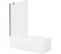Mexen Cubik bañera rectangular de 170 x 70 cm con revestimiento y mampara de 1 hoja de 100 cm, transparente, negro 22161 5905315202970