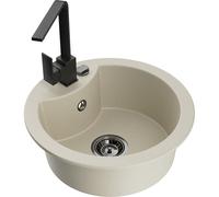 Mexen Diego fregadero de granito de un seno con grifo de cocina Rita, beige - 6512-69-670300-70 17495 5905315019844