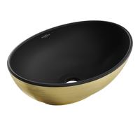 Mexen Elza lavabo sobre encimera 40 x 33 cm, negro mate/línea dorada - 21014027 21404 5907709156555