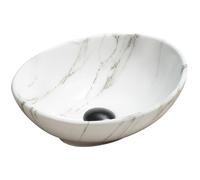 Mexen Elza lavabo sobre encimera 40 x 33 cm, piedra blanca - 21014091 2329 5907709191495