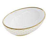 Mexen Elza lavabo sobre encimera de 40 x 33 cm, blanco/dorado patrón de rejilla - 21014009 21396 5907709156487
