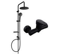 Mexen Erik conjunto de ducha exterior con rociador y grifo de ducha Kama, negro - 72540205-70 6085 5907709181687