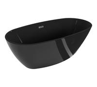 Mexen Eris bañera exenta 170 x 80 cm, negra, desbordamiento gun metal - 53441708070-95 46465 5905315384294
