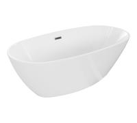 Mexen Eris bañera exenta 180 x 80 cm, blanca, desbordamiento gun metal - 53441808000-95 46488 5905315384492