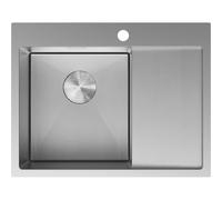Mexen Exar fregadero de acero de 1 cubeta con escurridor, izquierdo 620 x 480 mm, inox HC - 6431621005L-01HC 79005 5905315982391